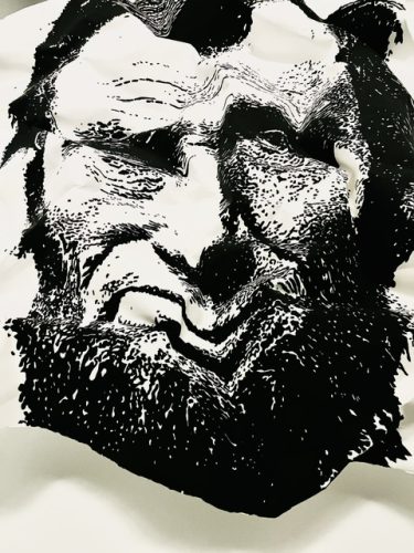 Crumpled Lincoln  - side distortion view